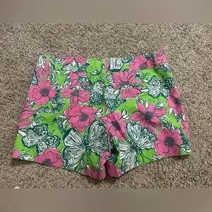 LILLY PULITZER The Callahan Shorts Bloomin' Cacoonin' Print Pink Green Floral 6