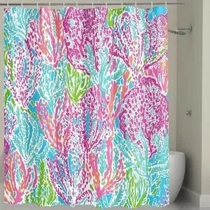 Lilly Pulitzer x Garnet Hill Floral Shower Curtain 100% Cotton