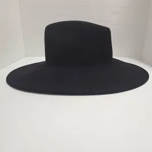 LINA OSORIO Handmade Black Wool Felt Fedora Hat