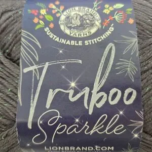 LION BRAND YARN TRIBOO SPARKLE YARN 2 SKEINS Thunder