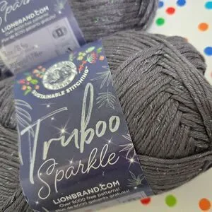 LION BRAND YARN TRIBOO SPARKLE YARN 2 SKEINS Thunder