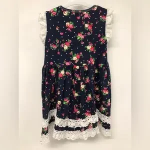 Little Girls Toddler Polka Flower Print Easter Party Birthday Girl Dress