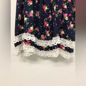 Little Girls Toddler Polka Flower Print Easter Party Birthday Girl Dress