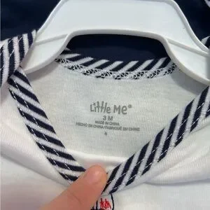 Little Me 100% Cotton Nautical Baby Shortsleeve Onesies Set 3 Months