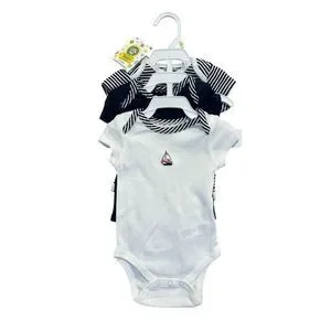 Little Me 100% Cotton Nautical Baby Shortsleeve Onesies Set 3 Months