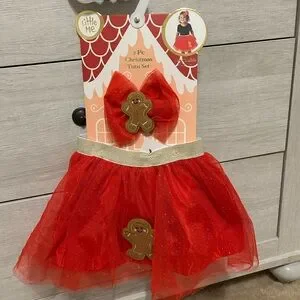 Little me 2 Piece Gingerbread Christmas Tutu set
