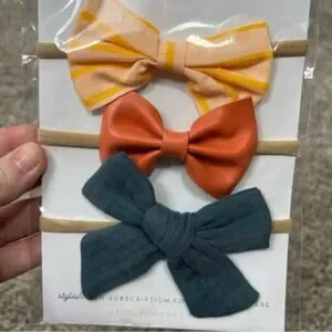 LITTLE POPPY CO Bow Set Of 3 Headband Nylon