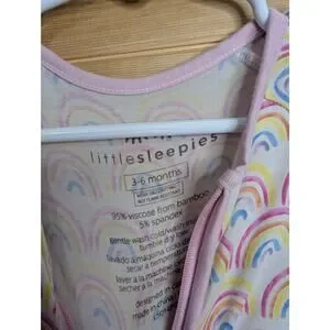 Little Sleepies Convertible Zip 3-6 Months Pastel Rainbow