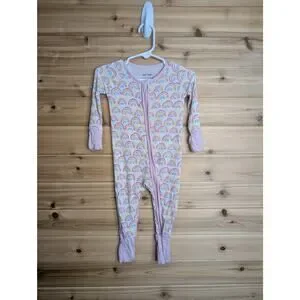 Little Sleepies Convertible Zip 3-6 Months Pastel Rainbow