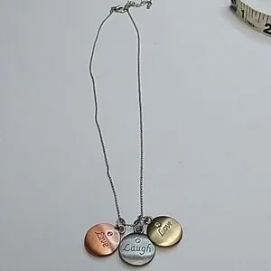 "Live Laugh Love" Inspirational Charm Necklace