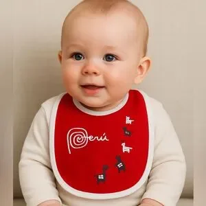 Llama Baby Line Bib – 100% Pima Cotton – from Peru