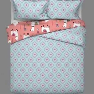 Llama Twin Cotton Reversible Quilt Set