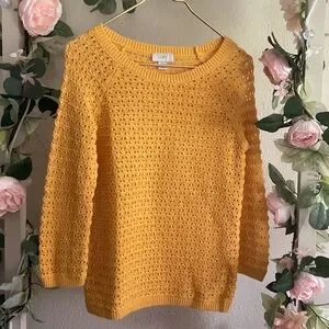 LOFT Cozy Mustard Knit Sweater