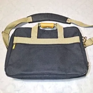 London Fog Ryka Briefcase/Laptop/Travel Bag 16x12 Expandable Blk. 11-Compartment