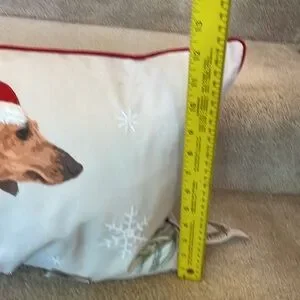 Long Feather Dachshund Holiday Themed Pillow With Handcrafted Details