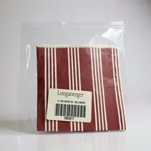 Longaberger Accent Fabric Traditional Holly Red Stripe 12" Basket Liner Holiday