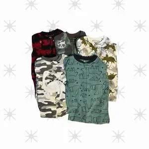 Lot (5) Carters Fleece Sleepers Footed Pajamas 4T Sz 4