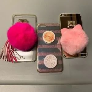 Lot of 3 iPhone 6 Plus Cases Popsocket