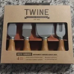 Lot Of Twine Cheese Knife Set & Cheese Markers