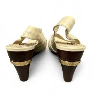 Louis Vuitton Cream Wedge Sandals