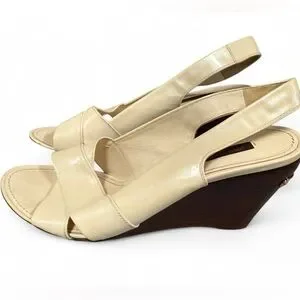 Louis Vuitton Cream Wedge Sandals