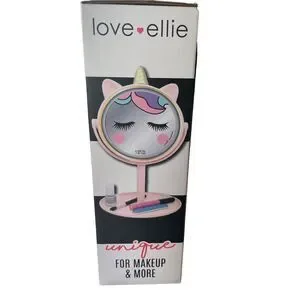 Love Ellie Onyx LED Unicorn Makeup Mirror With Storage USB Charge Dimmable