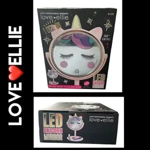 Love Ellie Onyx LED Unicorn Makeup Mirror with Storage USB Charge Dimmable