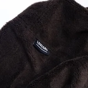 LOVESAC Squattoman Cover Beaver Phur Fleece Dark Brown