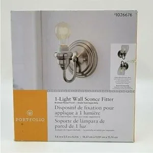 Lowes Exclusive Portfolio 1-Light Brushed Nickel Traditional Vanity Light Fitter