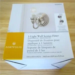 Lowes Exclusive Portfolio 1-Light Brushed Nickel Traditional Vanity Light Fitter