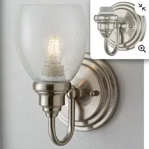 Lowes Exclusive Portfolio 1-Light Brushed Nickel Traditional Vanity Light Fitter