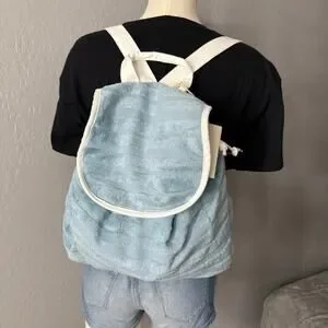 Lu and Elle Towel Beach Backpack Blue One Size