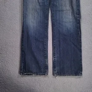 Lucky Brand 221 Original Straight Jeans Mens 34x32 Button Fly Denim Blue