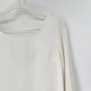 Lulu's Guiding Light Beaded Rhinestone Cuffs Shift Dress Sz XS White Balloon Slv