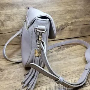 Lulu's Tan Gold Vegan Cross Body Purse Sz 10 X 8 In