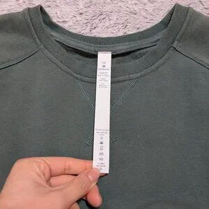 Lululemon Green Crew Sweatshirt Pullover Sweater Just Pleat It Size 10