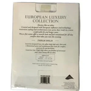 Luxurious Lace Thigh High White Stockings One Size European Luxury Collection