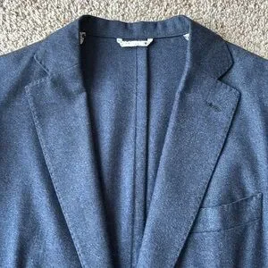 *Luxury* Finamore 1925 Napoli Navy Hand Tailored Patch Pocket Blazer Eu 52 US 40