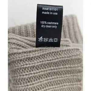 M.I.L.A. 100% Cashmere Gloves One Size Beige Quiet Luxury Classic Soft Neutral