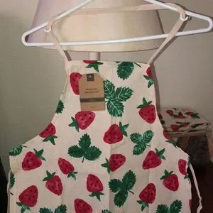 Mabelle Home Collection Strawberry Print Cotton Apron