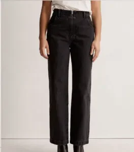 Madewell The Perfect Vintage Wide-Leg Jean In Black Worn Wash
