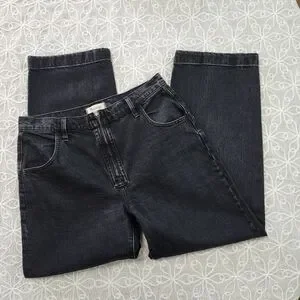 Madewell The Perfect Vintage Wide-Leg Jean in Black Worn Wash