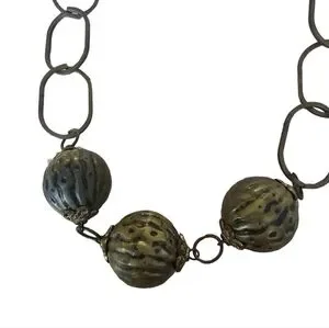 Madison&Co Chunky Industrial Bronze Long Necklace NWT