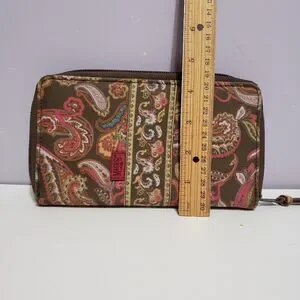 Maggi B Brown Paisley Zip Around Women's Wallet 7.5"×4.5"
