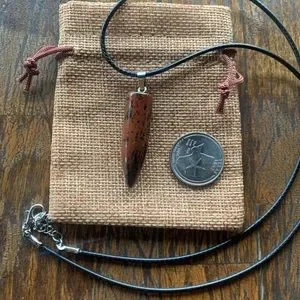 Mahogany Obsidian Bullet Necklace Crystals For Men Unisex Crystal Necklace