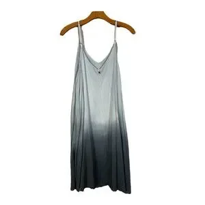 Malai Mini Tank Slip Dress Sea Foam Ombré Fully Lined Vacay Beach Dress NEW L