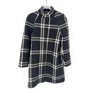 Mango Checked Wool Blend Coat