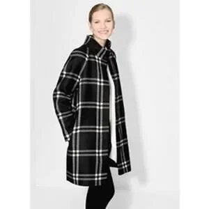 Mango Checked Wool Blend Coat