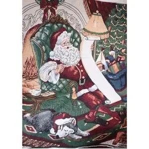 Manual Woodworkers and Weavers 1996 Edition Throw Blanket Santa Christmas