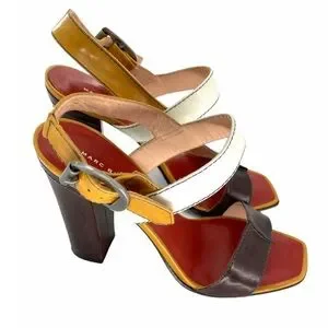 Marc By Marc Jacob’s 6.5 M Color Block Stylish Multicolor Heeled Sandals